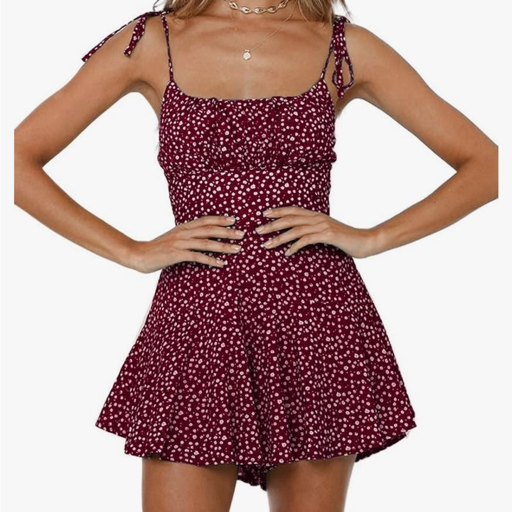 Red romper from Amazon. Worn once. Size small.